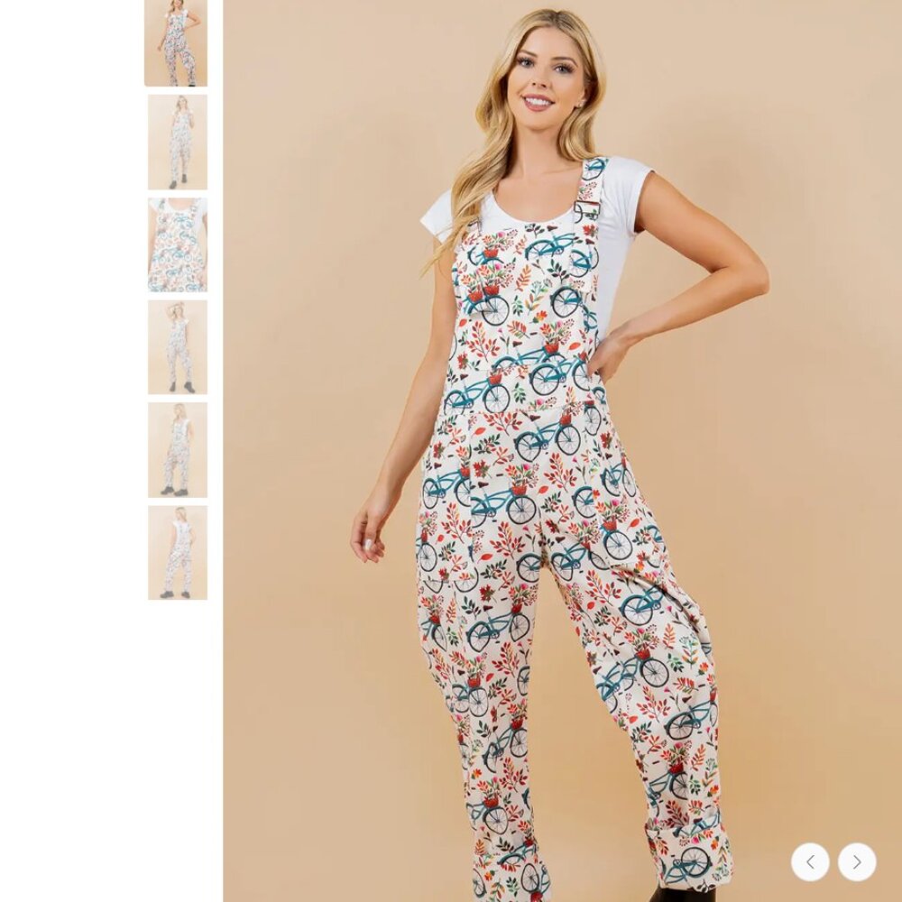 *La Soul Floral Bicycle Overall